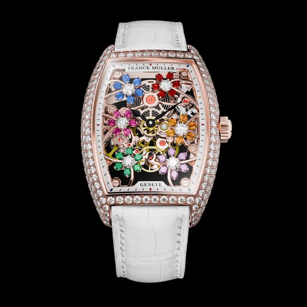 Franck Muller 2850 S6 SQT CURVEX CUT FLOWER COL DRM D