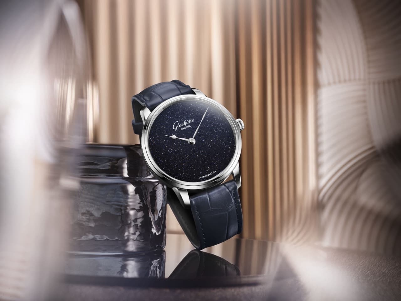 Glashütte Original Senator Aventurine arrives in blue platinum and green red gold